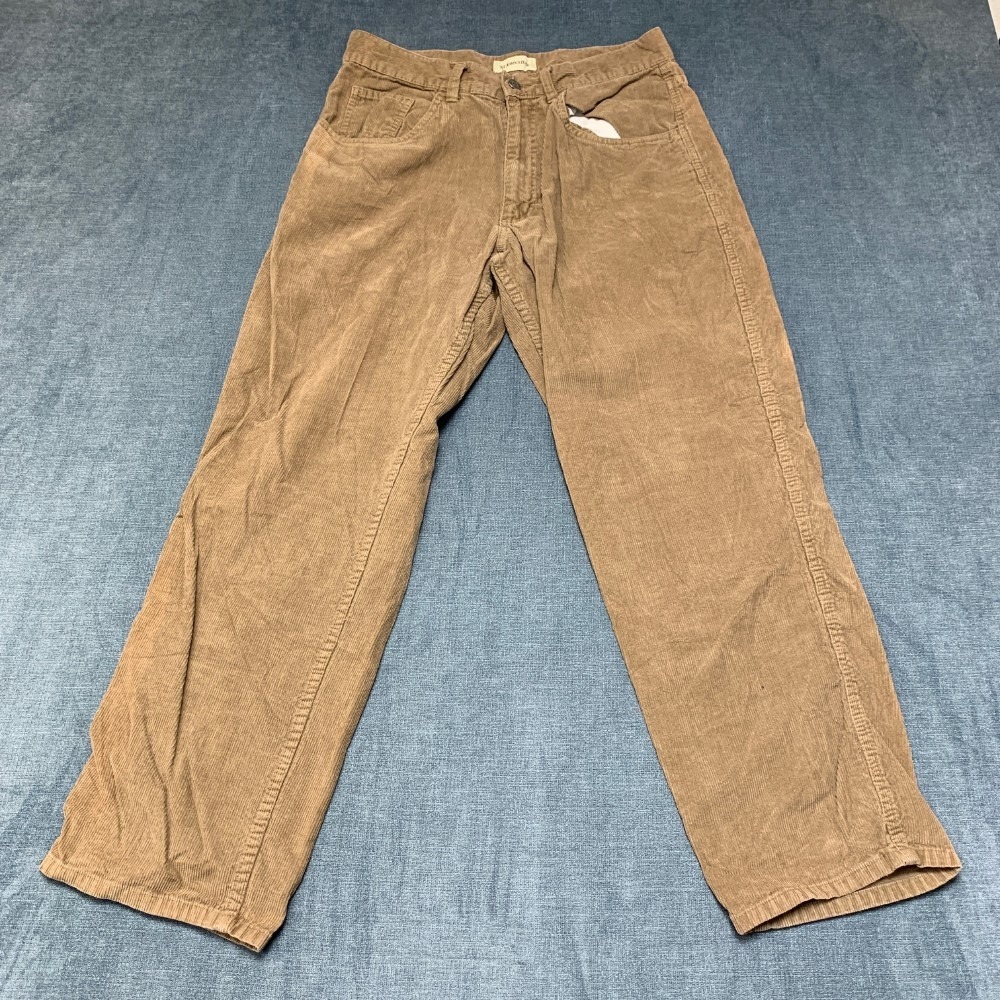 St. John's Bay Corduroy Pants Mens 32x30 Brown Straight Leg Comfort Casual Wear